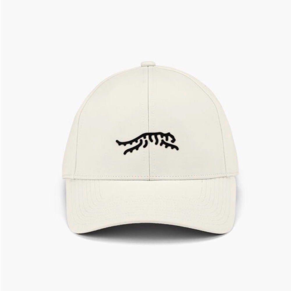 Cream Baseball Cap with Black Logo